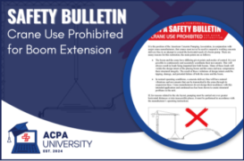 ACPA - Safety Bulletin:  Crane Use Prohibited for Boom Extension