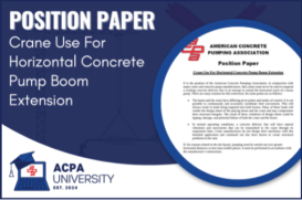 ACPA - Position Paper:  Crane Use For Horizontal Concrete Pump Boom Extension